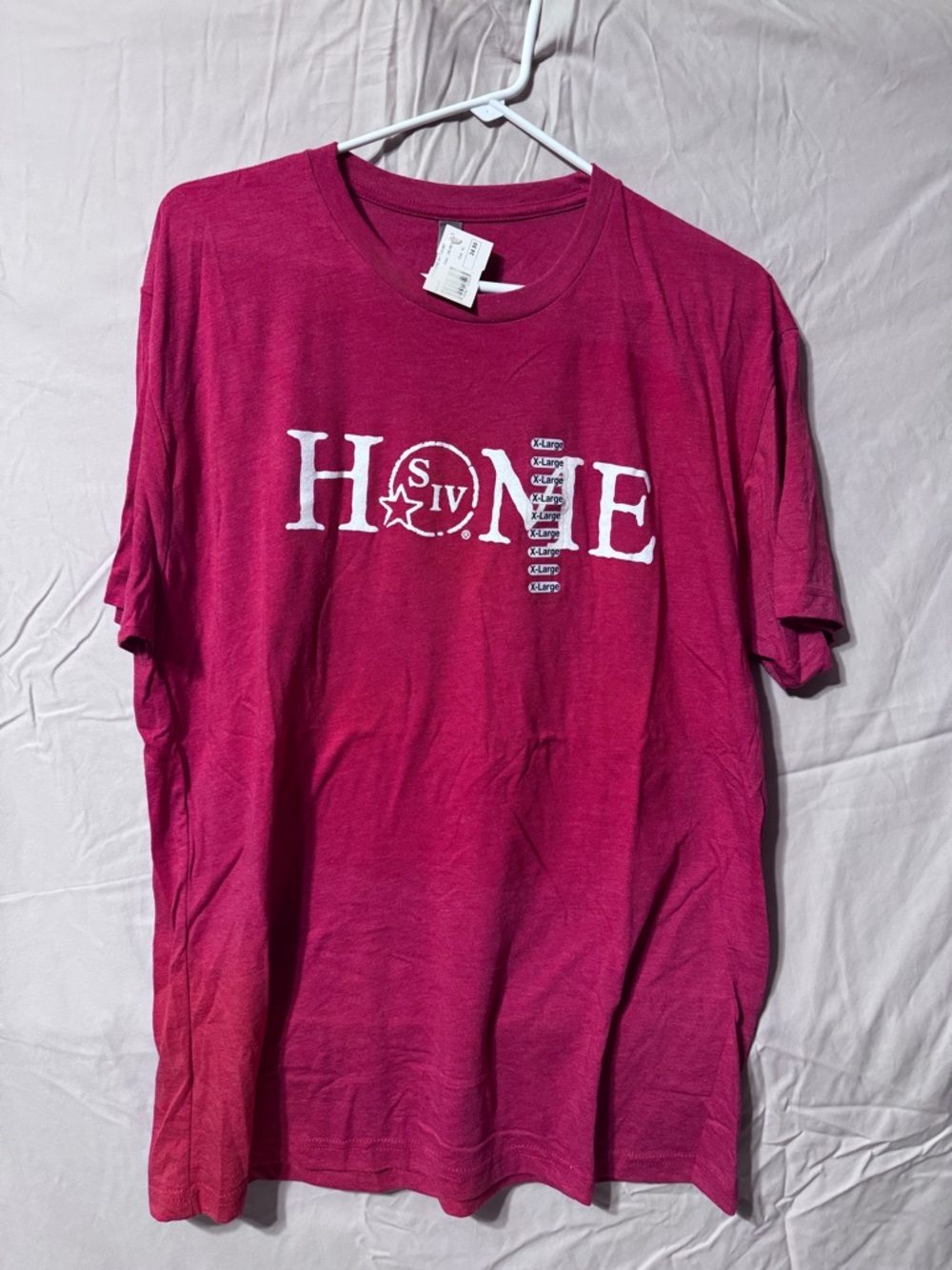 Next Level Apparel Men's Short Sleeve T‑Shirt in Red with White Print